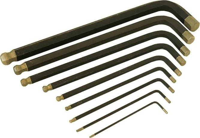 Набор ключей шестигранных HANSKONNER HK1045-04-9-L длинн s2 шар наконе, алмаз 9шт (1.5-10мм)