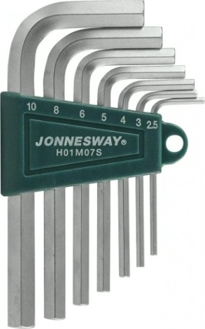 Набор ключей шестигранных JONNESWAY H01M07S 2,5-10мм, 7 предметов [047088]