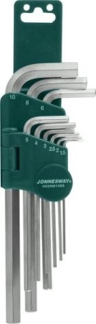 Набор ключей шестигранных JONNESWAY H02SM109S 1,5-10мм, 9 предметов [047092]