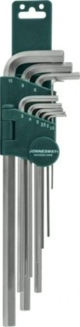 Набор ключей шестигранных JONNESWAY H03SM109S EXTRA LONG 1,5-10мм, 9 предметов [047093]