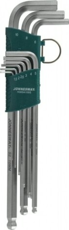 Набор ключей шестигранных JONNESWAY H06SA109S удлиненных с шаром, 9 предметов [048822]