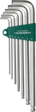 Набор ключей шестигранных JONNESWAY H06SM107S удлиненных с шаром, 7 предметов [047097]