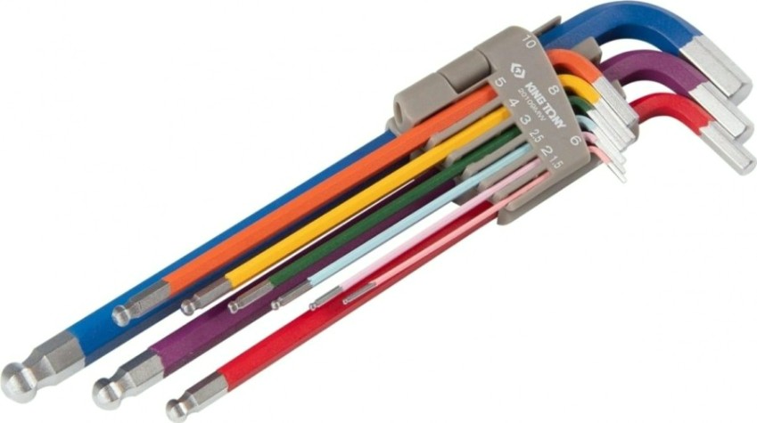 Набор ключей шестигранных KING TONY 1,5-10 мм длинные, с шаровым окончанием, 9 пред. [20109MW]