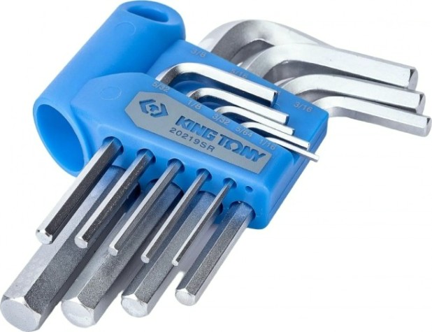 Набор ключей шестигранных KING TONY 20219SR 1/16"-3/8", дюймовые, короткие, 9 предметов