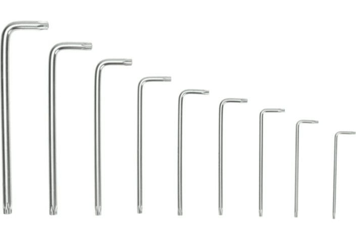 Набор ключей шестигранных Kranz KR-12-5221 Tamper-Torx 9 шт., TT10-TT50, закал., удлин.