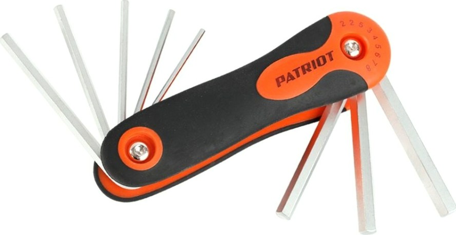 Набор ключей шестигранных PATRIOT SKH-8F складные 2-2.5-3-4-5-6-7-8мм, CRV, 8-в-1 [350002010]