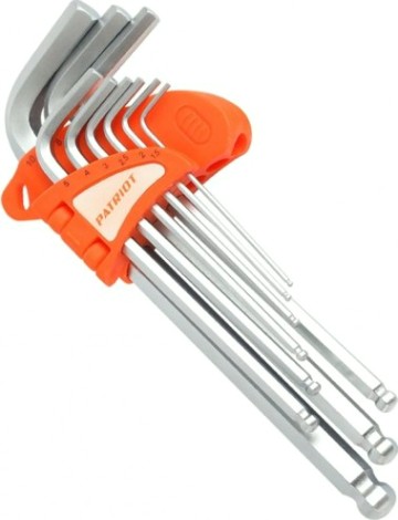 Набор ключей шестигранных PATRIOT SKH-9, шестигранные с шаром 1,5-10мм, 9 предметов [350002003]