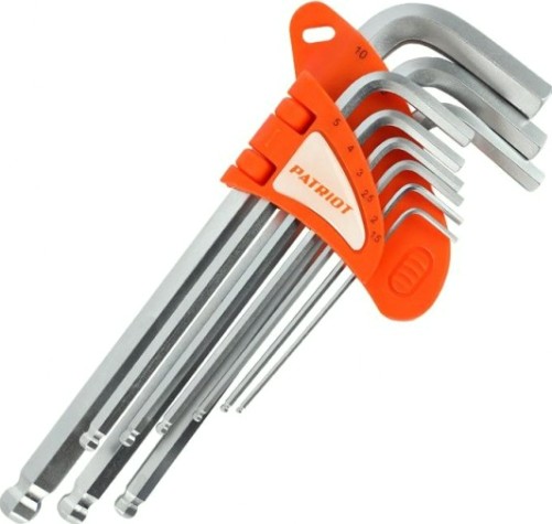 Набор ключей шестигранных PATRIOT SKH-9L с шаром 1,5-10мм, CRV, 9 шт [350002008]