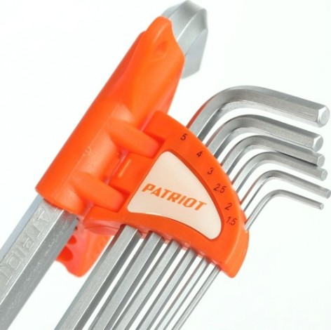 Набор ключей шестигранных PATRIOT SKH-9L с шаром 1,5-10мм, CRV, 9 шт [350002008]
