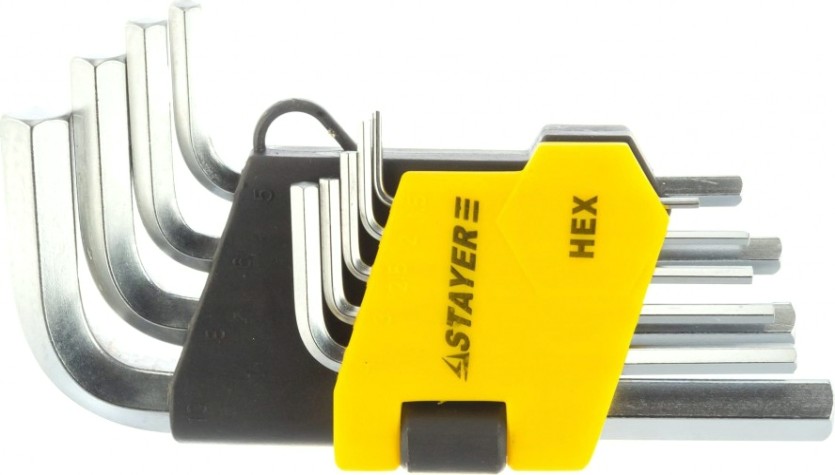 Набор ключей шестигранных STAYER HEX 1,5 "master" короткие, cr-v. [2740-H9]