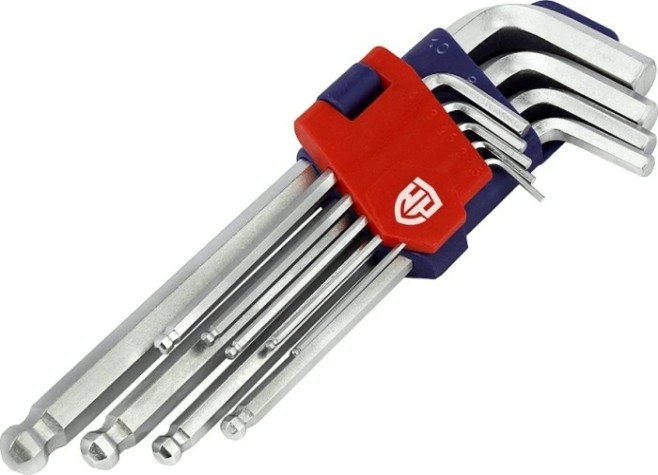 Набор ключей шестигранных WORKPRO WP222006 с шаром 9шт. в держателе Набор ключей шестигранных WORKPRO WP222006 с шаром 9шт. в держателе