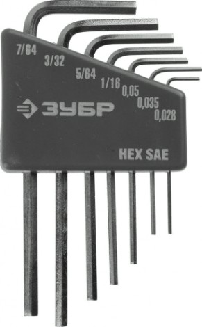 Набор ключей шестигранных ЗУБР ЭКСПЕРТ HEX SAE 7 предметов [27475-H7]