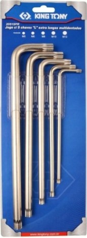 Набор ключей SPLINE KING TONY 20515PR01 M5-M12, длинные, 5 предметов