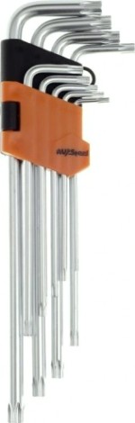 Набор ключей TORX AV Steel AV-369309 экстрадлинных с отверстием th10-th50 9 предм.