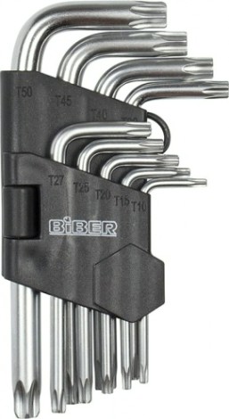 Набор ключей TORX Biber 90506 CrV 1.5-10мм 9шт. [тов-085699]