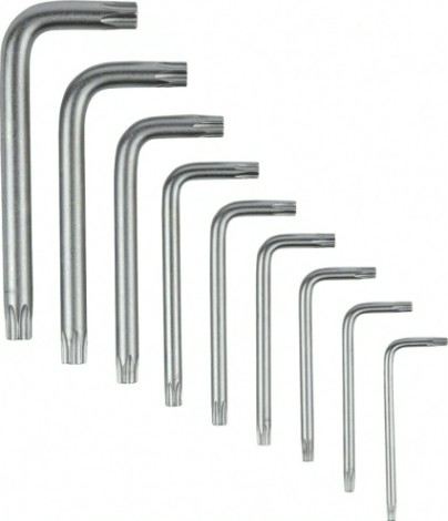 Набор ключей TORX Denzel TT10-50 tempered, crv, 9 шт. [12370]