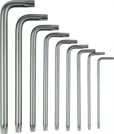 Набор ключей TORX Denzel TT10-50 tempered, crv, 9 шт., удлиненные [12371]