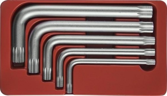 Набор ключей TORX JONNESWAY H15M105S SPLINE М5-М12, 5 предметов [047418]