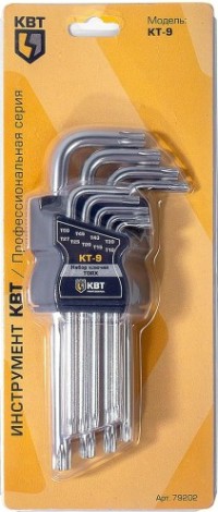 Набор ключей TORX КВТ КТ-9 (т10-т50) [79202]