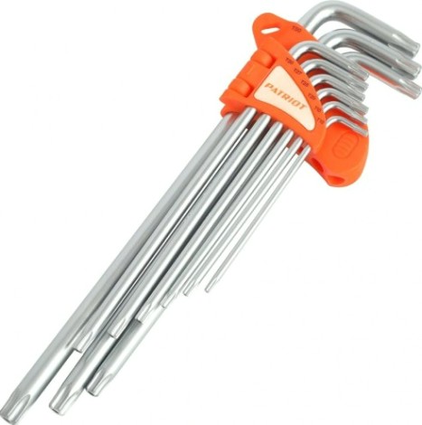 Набор ключей TORX PATRIOT SKТ-9EL экстра длинные T10-T50, CRV, 9 предметов [350002005]