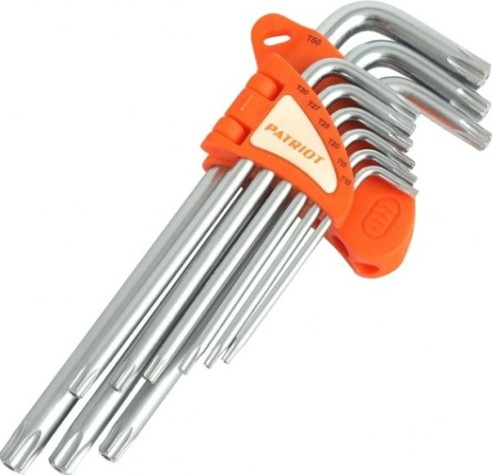 Набор ключей TORX PATRIOT SKТ-9L длинные, T10-T5 CRV, 9 предметов [350002007]