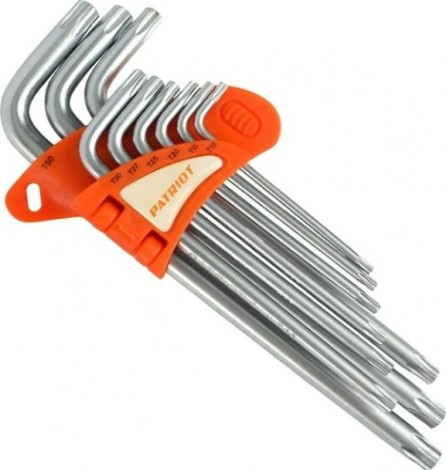 Набор ключей TORX PATRIOT SKТ-9L длинные, T10-T5 CRV, 9 предметов [350002007]