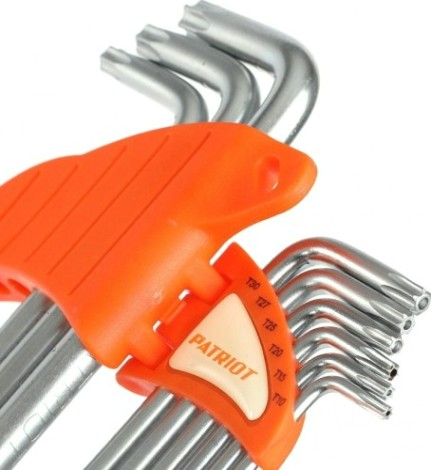 Набор ключей TORX PATRIOT SKТ-9L длинные, T10-T5 CRV, 9 предметов [350002007]