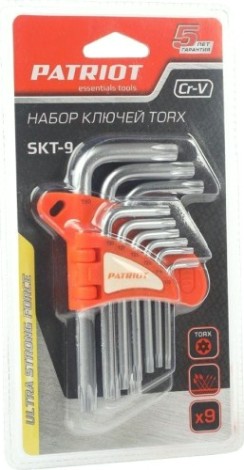 Набор ключей TORX PATRIOT SKТ-9T10-T50,CRV, 9 предметов [350002004]