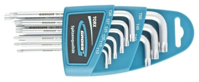 Набор ключей TORX-TT GROSS 16407 T10-T50, 9 предметов Набор ключей TORX-TT GROSS 16407 T10-T50, 9 предметов