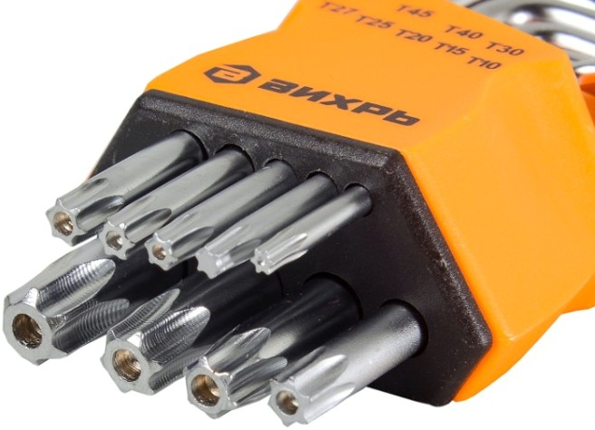 Набор ключей TORX ВИХРЬ 9 шт, T10-T50 [73/6/5/12]