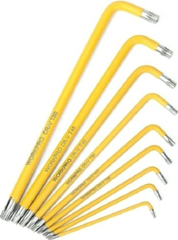 Набор ключей TORX WORKPRO WP222008 T10-T50 длинные 9шт. в держателе Набор ключей TORX WORKPRO WP222008 T10-T50 длинные 9шт. в держателе