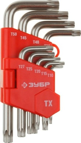 Набор ключей TORX ЗУБР МАСТЕР 9 предметов [27462-1_z02]
