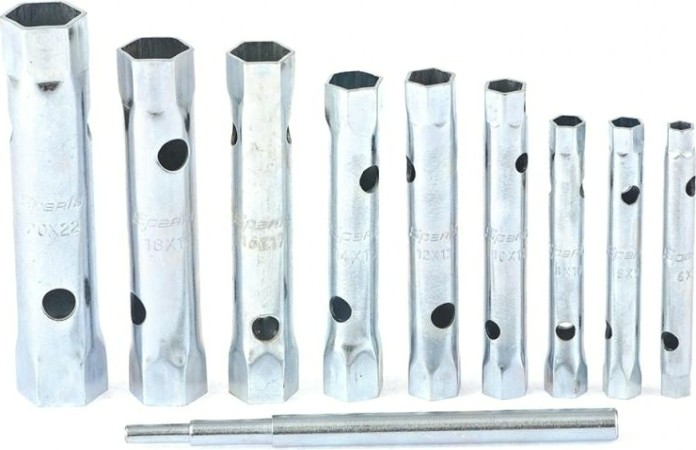 Набор ключей трубчатых Sparta 6-22 мм, вороток 9 шт. 137525 [137525]