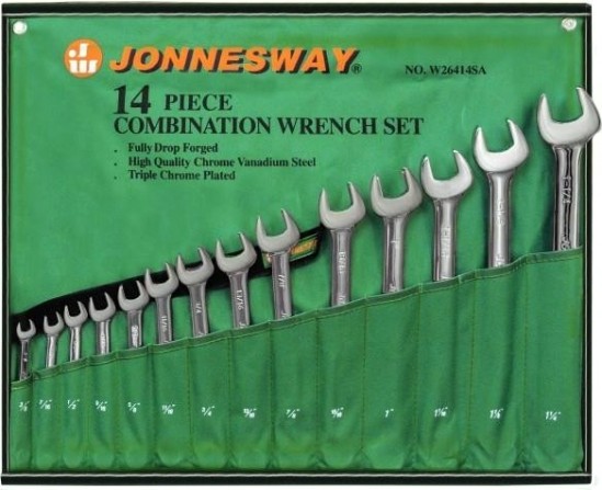 Набор комбинированных дюймовых ключей JONNESWAY W26414S 14 предметов [049030]