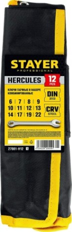 Набор комбинированных гаечных ключей STAYER HERCULES 6-22 мм, 12 предметов 27081-H12_z01 [27081-H12_z01]