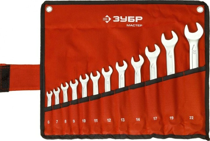 Набор комбинированных гаечных ключей ЗУБР МАСТЕР 6-22 мм, 12 предметов 27087-H12_z01 [27087-H12_z01]
