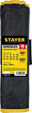 Набор комбинированных и разводных гаечных ключей STAYER HERCULES 6-30 мм, 16 предметов 27092-H16 [27092-H16]