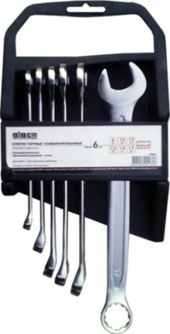 Набор комбинированных ключей Biber 90681 ПРОФИ CrV 8-17мм 6шт. [тов-155284]