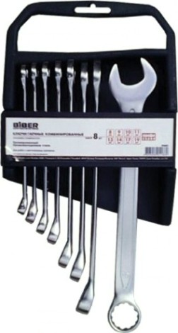 Набор комбинированных ключей Biber 90682 ПРОФИ CrV 8-19мм 8шт. [тов-155285]