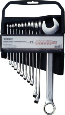Набор комбинированных ключей Biber 90683 ПРОФИ CrV 6-22мм 12шт. [тов-155286]