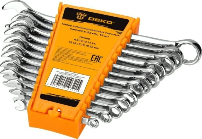 Набор комбинированных ключей DEKO DKHT12 (12 предметов) [065-0972]