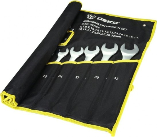 Набор комбинированных ключей DEKO dkht22 в сумке (22 предмета) [065-0992]