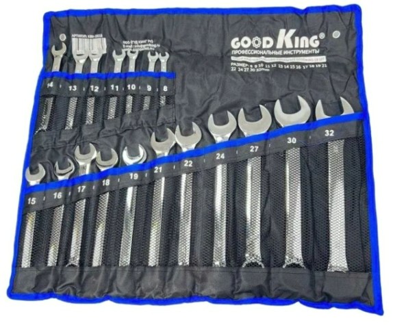 Набор комбинированных ключей GOODKING KRN-10018 18 предм.