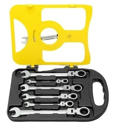 Набор комбинированных ключей GOODKING TK-1107 трещоточных шарнирных, 7 предм.