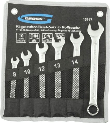Набор комбинированных ключей GROSS 15147 6 предметов Набор комбинированных ключей GROSS 15147 6 предметов
