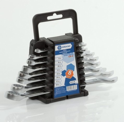 Набор комбинированных ключей Кобальт 020102-08 Набор комбинированных ключей Кобальт 020102-08