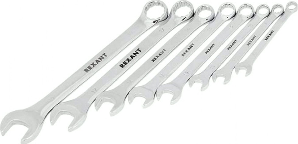 Набор комбинированных ключей REXANT 12-5841 8-19 мм CRV, 8 шт.