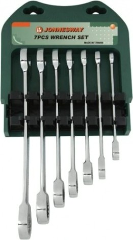 Набор комбинированных ключей с трещоткой JONNESWAY W45107S 10-19 мм, 7 предметов [047741]