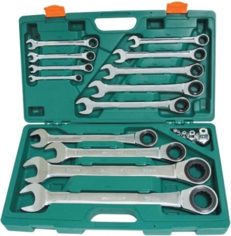 Набор комбинированных ключей с трещоткой JONNESWAY W45117S 17 предметов [048739]