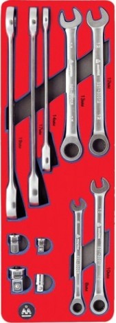 Набор комбинированных ключей в лотке МАСТАК 5-21311 11 предметов Набор комбинированных ключей в лотке МАСТАК 5-21311 11 предметов